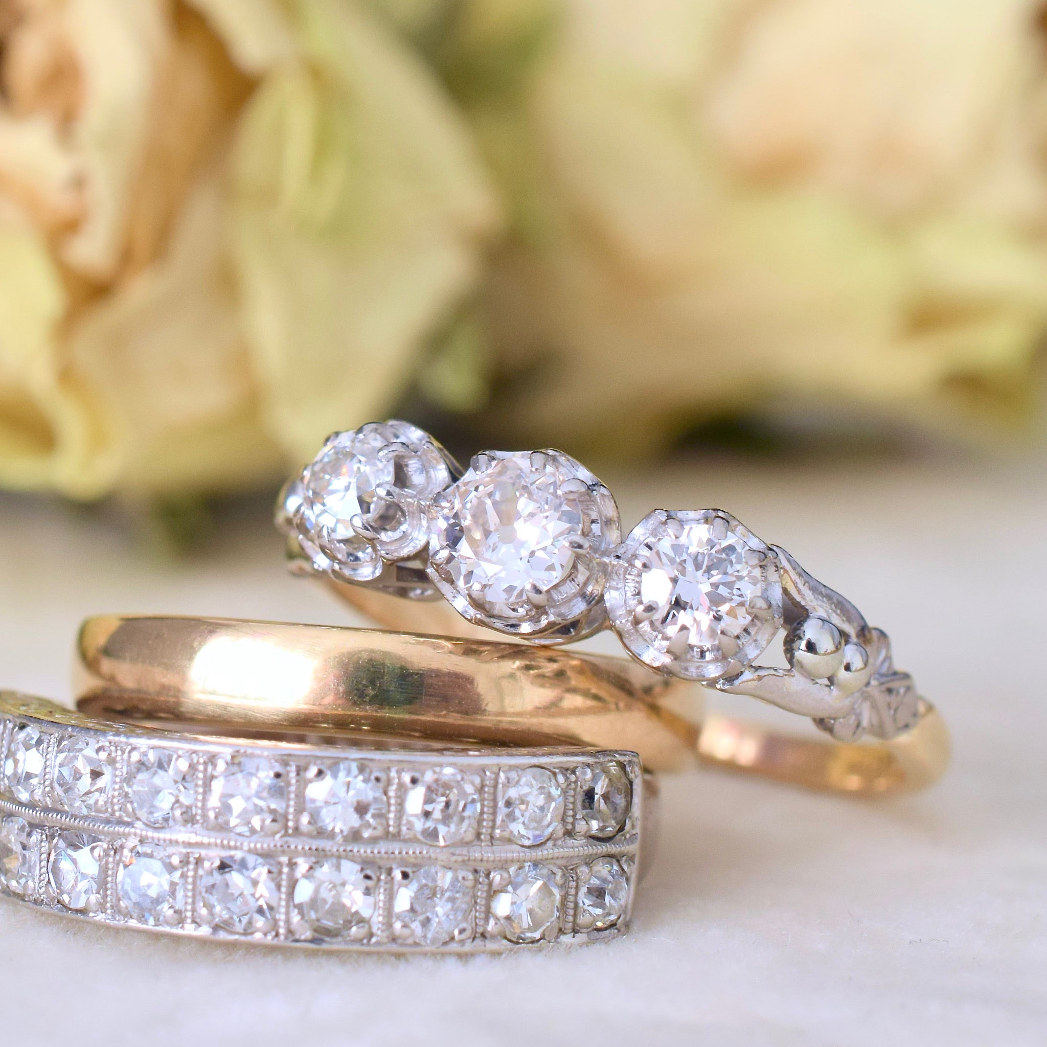 Vintage 18ct Palladium/Platinum Diamond Trilogy Ring Circa 1940’s Independent Valuation Included In Purchase For $6,500 AUD