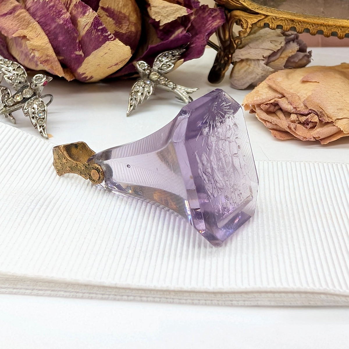 Antique Georgian Amethyst Glass/Paste Tassie Style Intaglio Fob Seal Pendant Circa 1780-1800