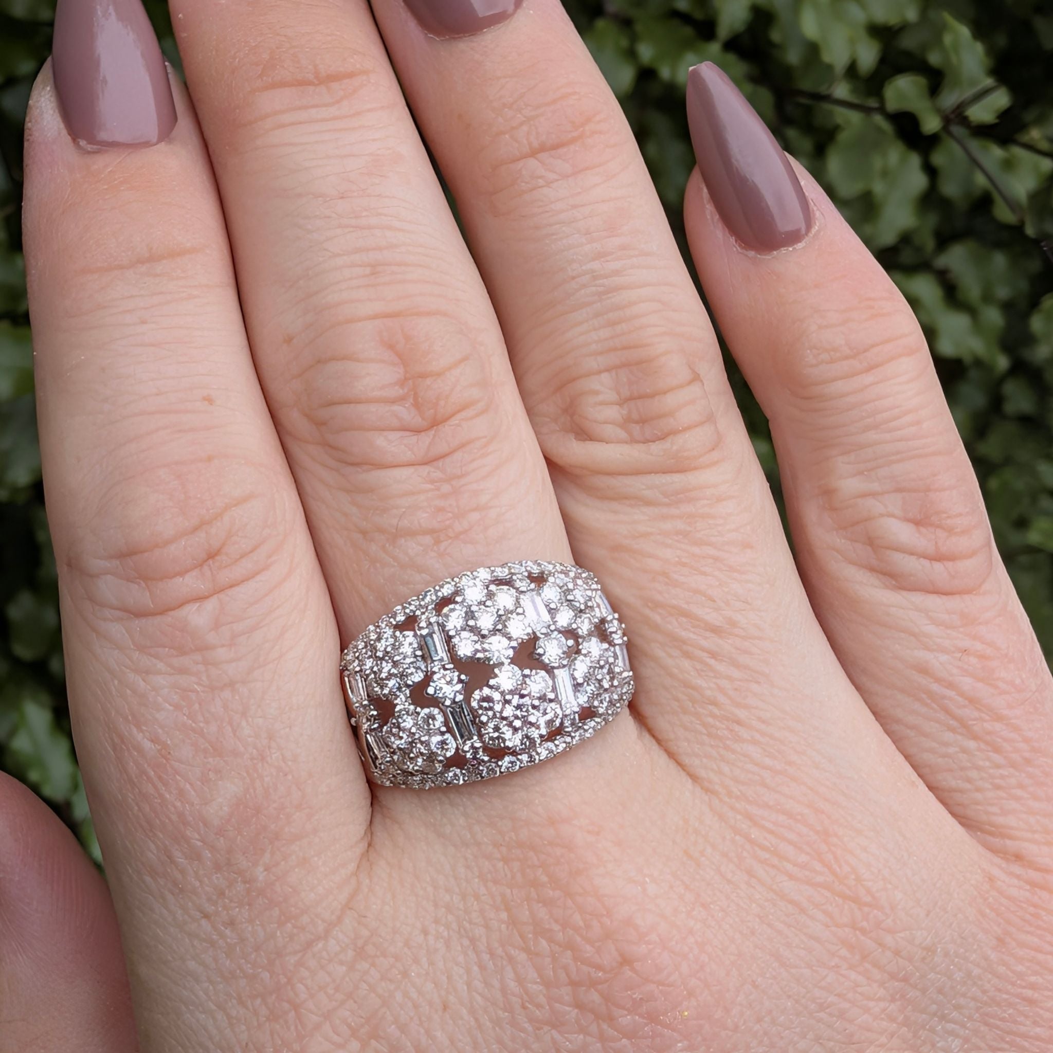 Superb Platinum Diamond Multi Daisy Ring – 2.00ct TDW Complete With An Independent Gemmological Valuation For $11,193 AUD