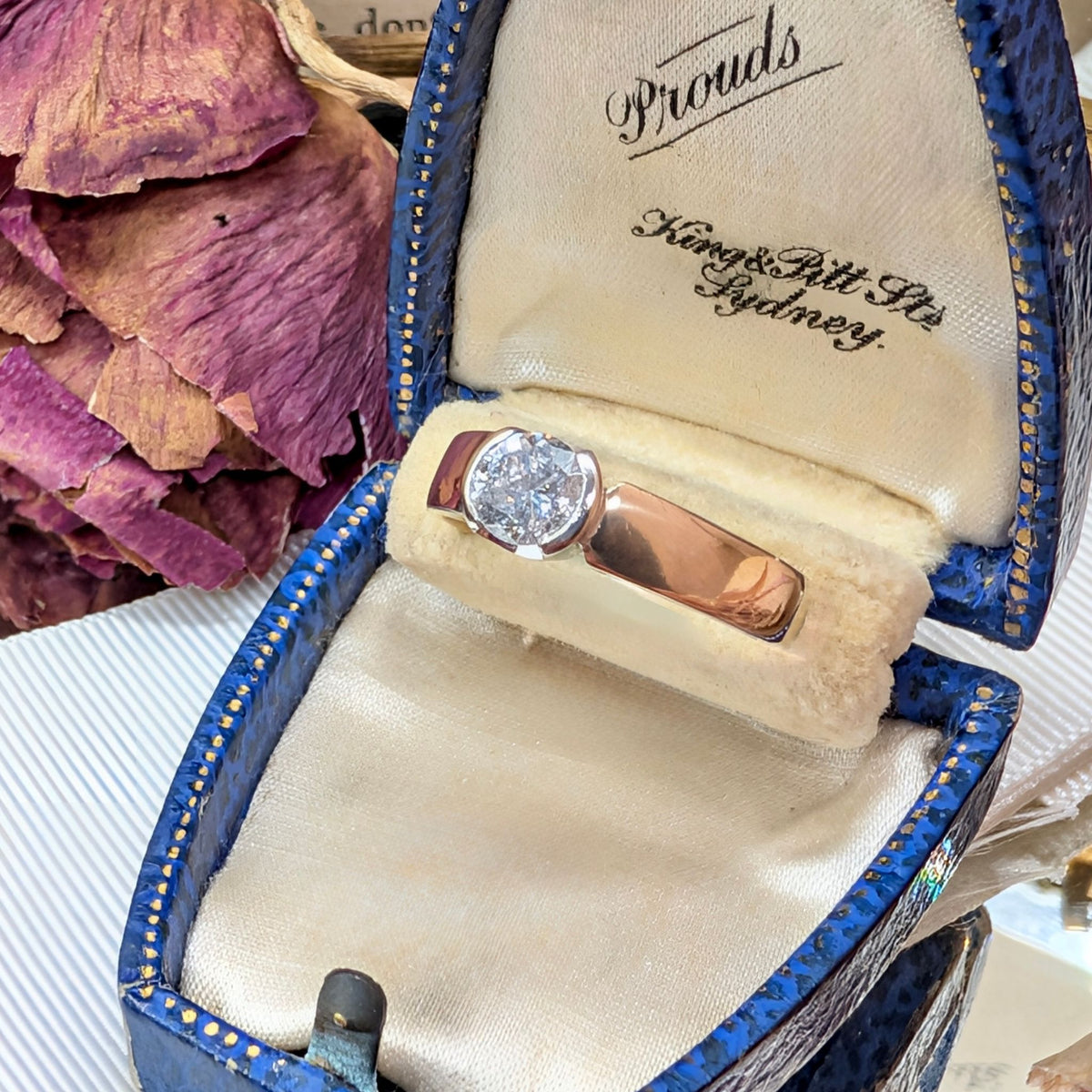 Contemporary 9ct Yellow Gold Solitaire 0.65ct ‘Colour G’ Diamond Ring Included With Purchase Retail Replacement Certificate $5070.00 AUD