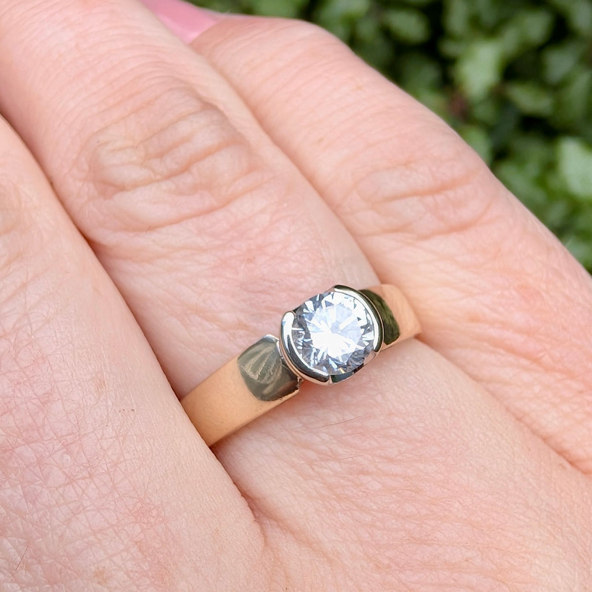 Contemporary 9ct Yellow Gold Solitaire 0.65ct ‘Colour G’ Diamond Ring Included With Purchase Retail Replacement Certificate $5070.00 AUD