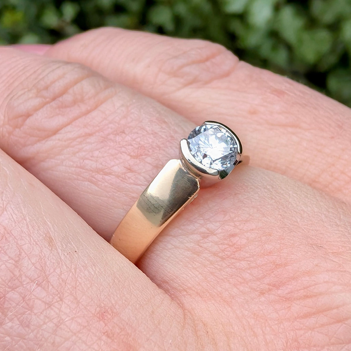 Contemporary 9ct Yellow Gold Solitaire 0.65ct ‘Colour G’ Diamond Ring Included With Purchase Retail Replacement Certificate $5070.00 AUD