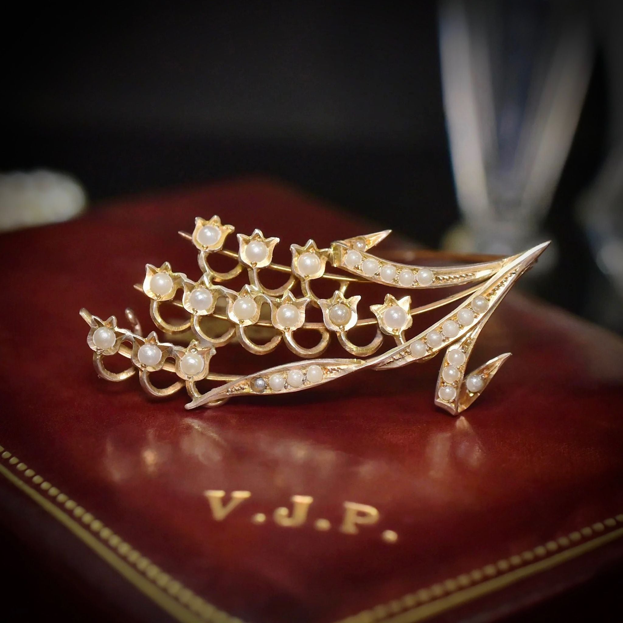 Antique Australian 9ct Yellow Gold ‘ Lily Of The Valley’ Brooch - By Aronson & Co. Circa 1900-1910