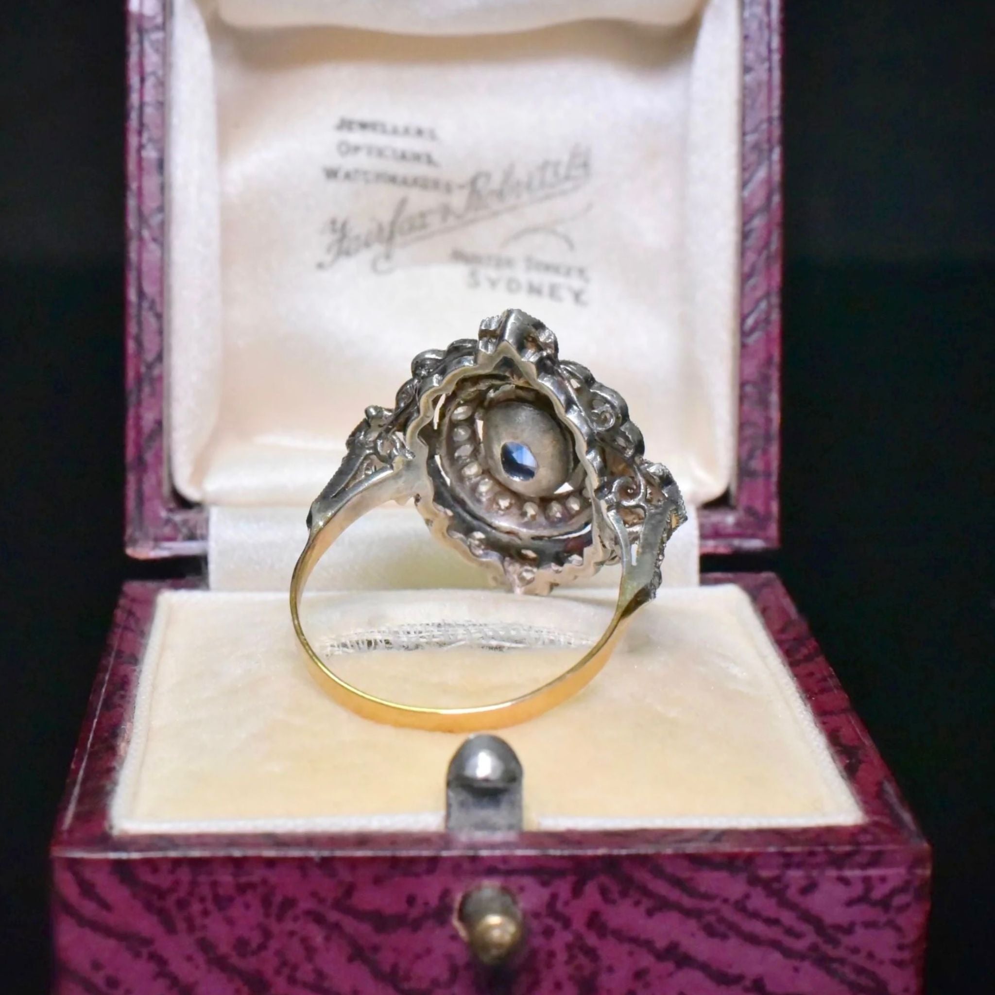 Superb 18ct Gold And Silver Sapphire And Diamond ‘Antique Style’ Ring