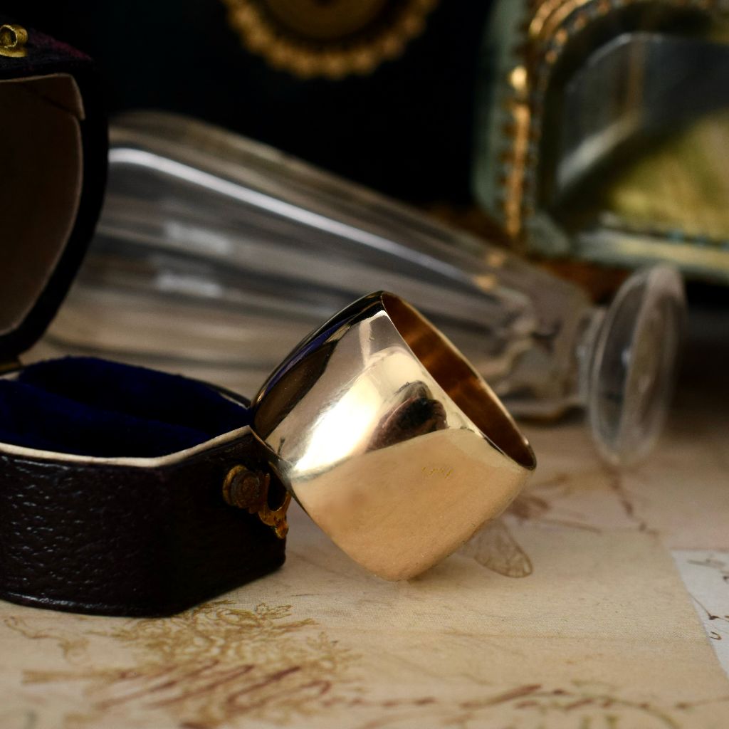 Impressive Wide 9ct Yellow Gold ‘’Cigar’ - Barrel’ Ring 16 Grams