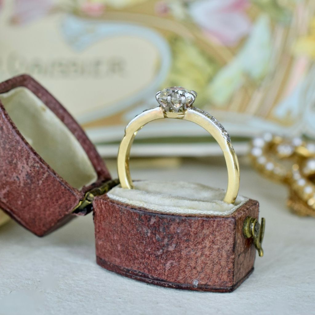 Vintage Art Deco Era 18ct Yellow Gold 1.05ct Solitaire Diamond Ring Independent Valuation $10,000 AUD