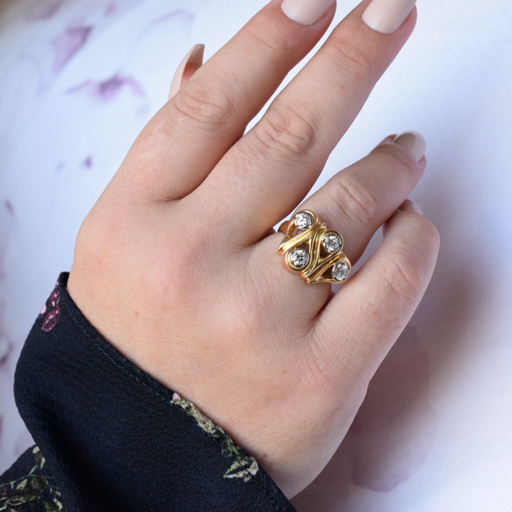 Modern 18ct Yellow Gold Diamond Ring 1.00ct Valuation Included In Purchase For $6,000