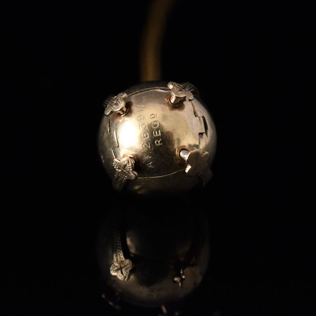 Antique Edwardian Era British Masonic Orb Pendant 9ct Yellow Gold and Silver