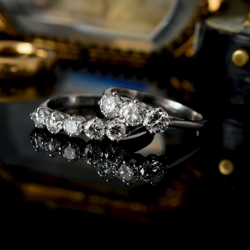 Modern 18ct White Gold Five Stone Diamond Ring 0.62ct