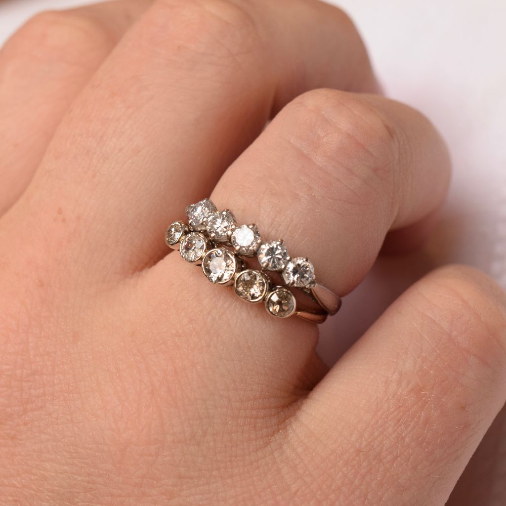 Modern 18ct White Gold Five Stone Diamond Ring 0.62ct