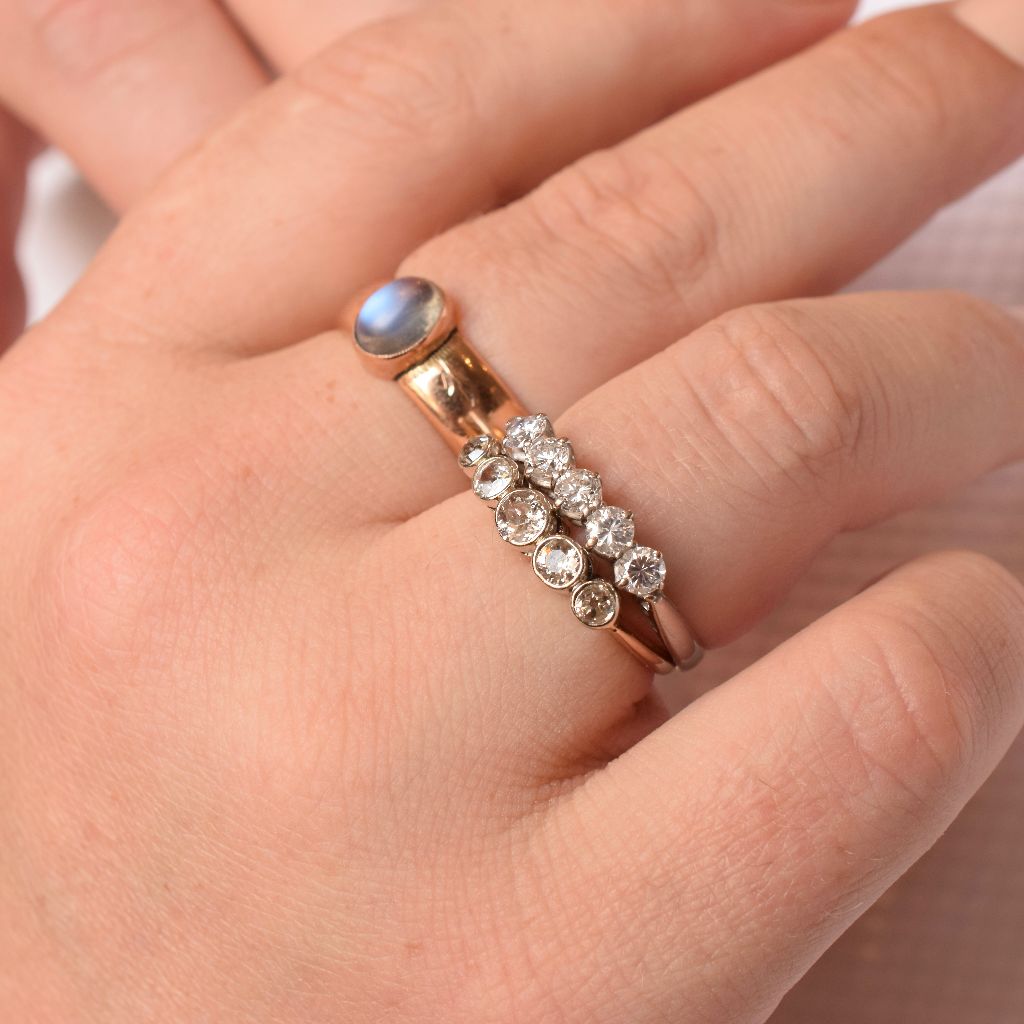 Modern 18ct White Gold Five Stone Diamond Ring 0.62ct