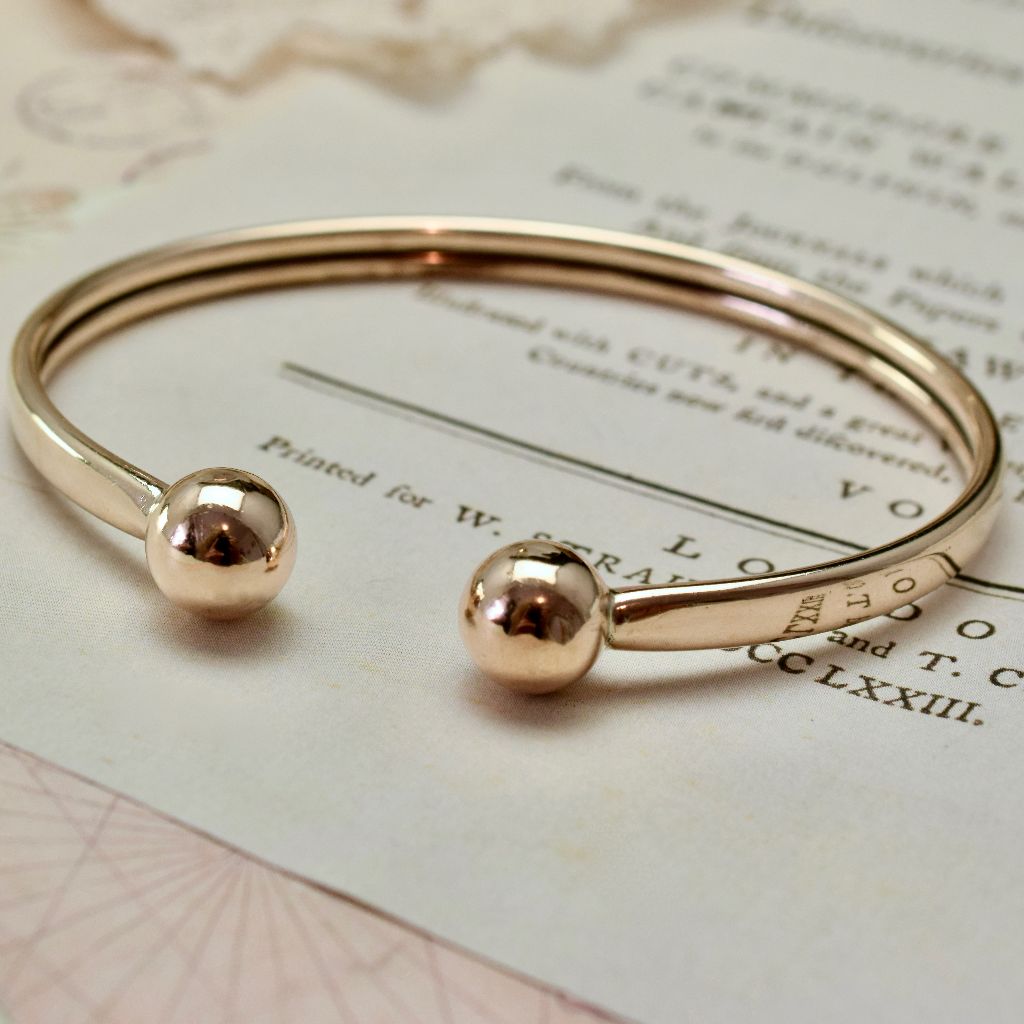 Modern 9ct Yellow Gold ‘Torque’ Open Cuff Bangle 10 Grams