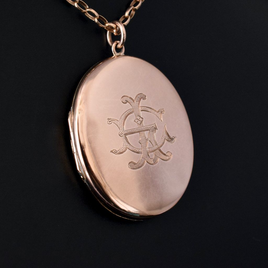 Antique Australian 9ct Rose Gold Locket By Willis and Sons Circa 1910