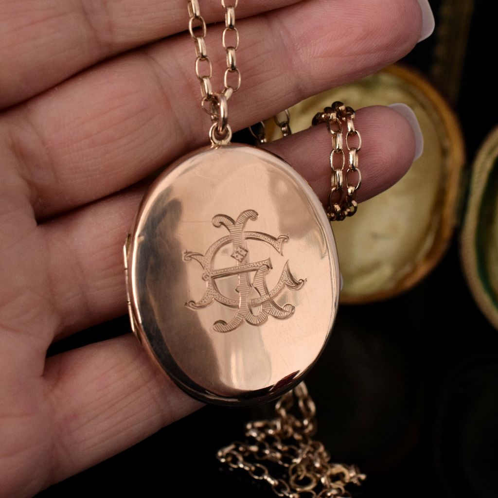 Antique Australian 9ct Rose Gold Locket By Willis and Sons Circa 1910