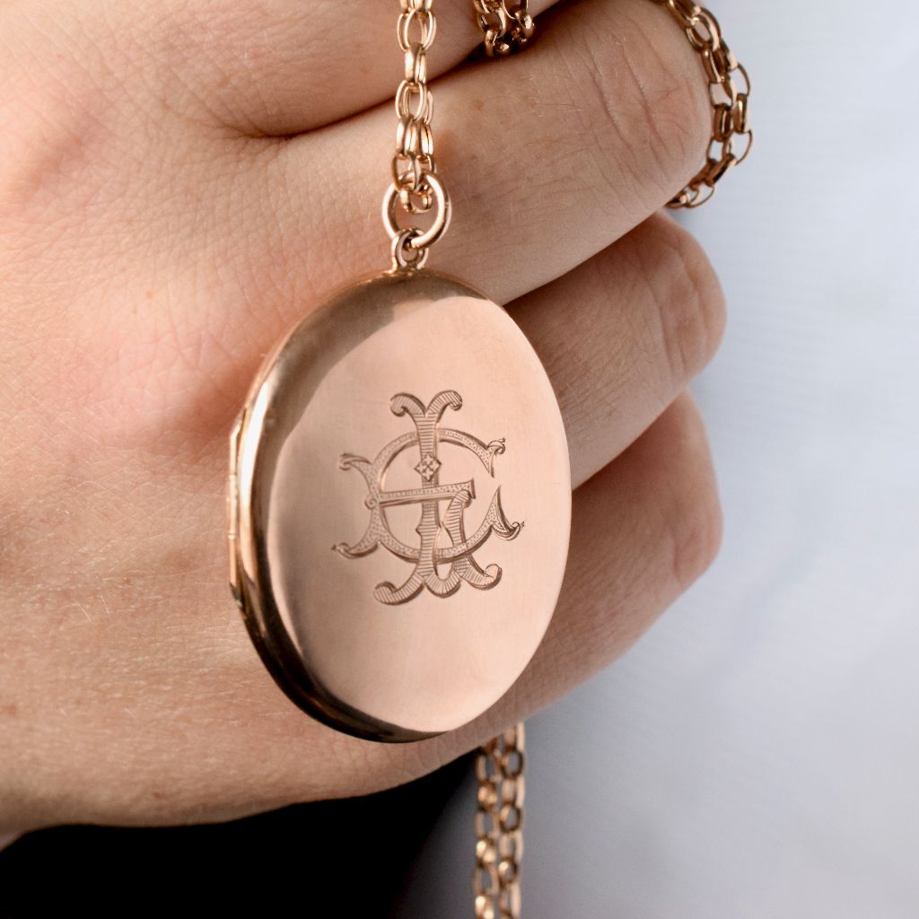 Antique Australian 9ct Rose Gold Locket By Willis and Sons Circa 1910