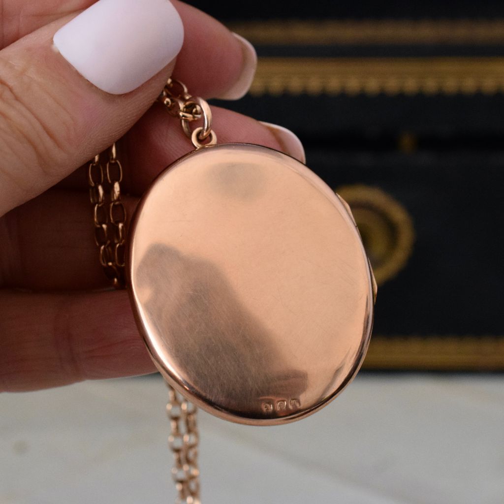 Antique Australian 9ct Rose Gold Locket By Willis and Sons Circa 1910