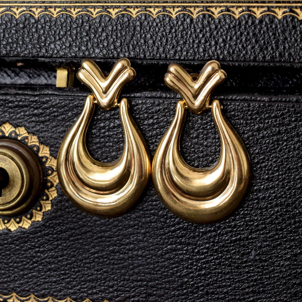 Vintage Italian 9ct Yellow Gold Articulated Drop Earrings