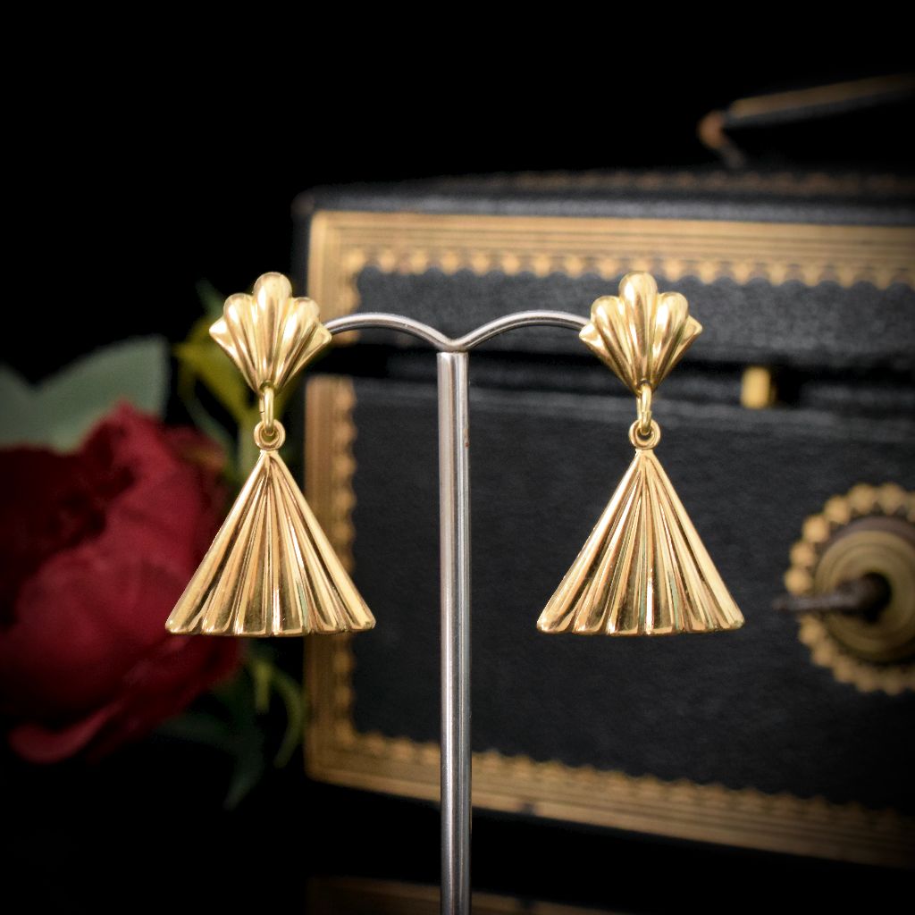 Vintage Italian 18ct Yellow Gold Earrings