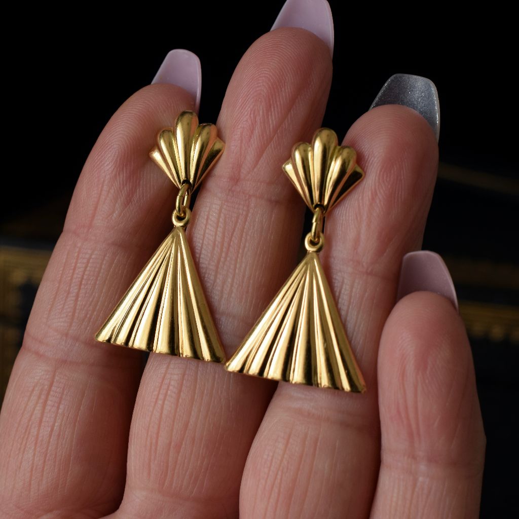 Vintage Italian 18ct Yellow Gold Earrings