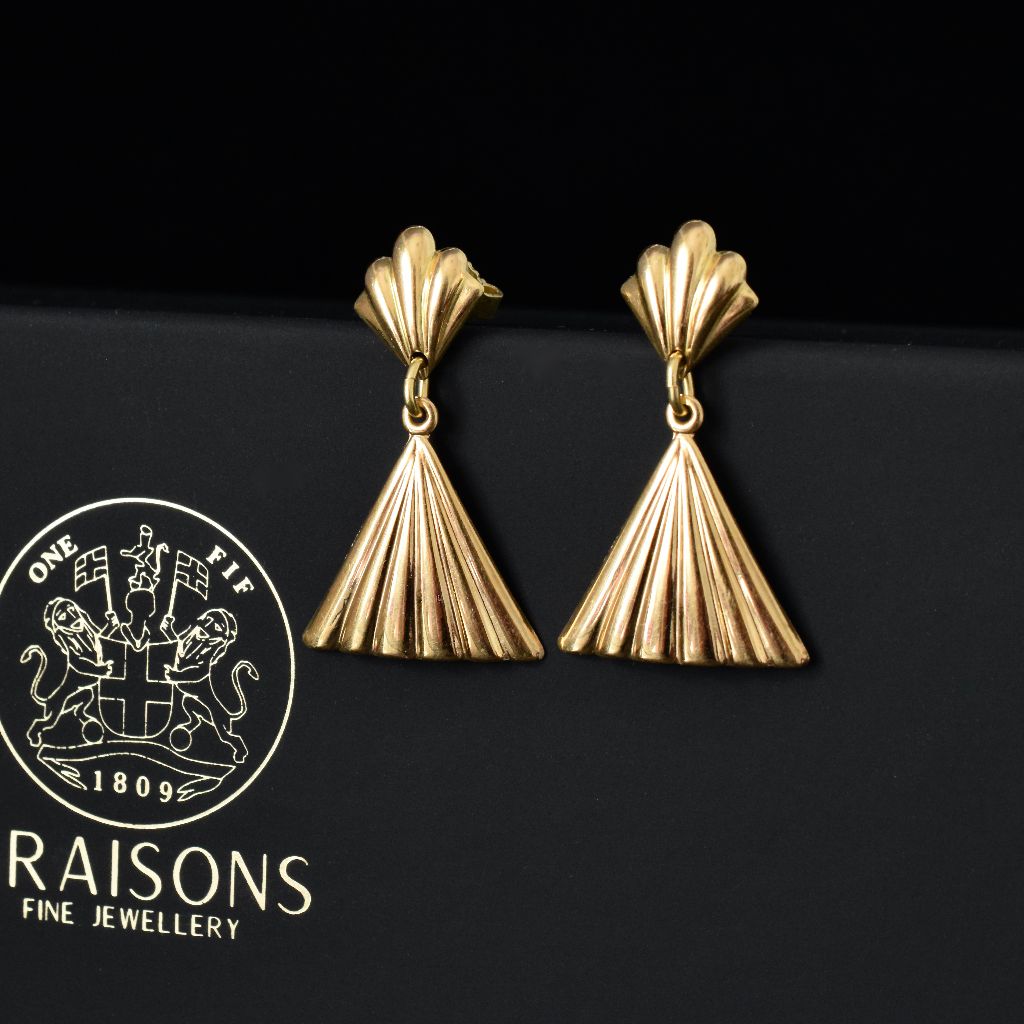 Vintage Italian 18ct Yellow Gold Earrings
