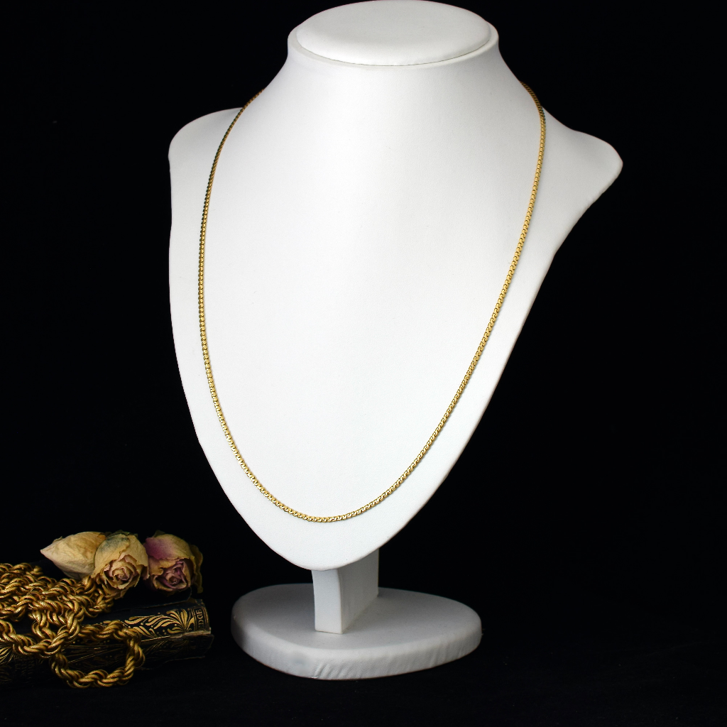 Modern Italian 18ct Yellow Gold Serpentine Chain - Arezzo - 14 Grams