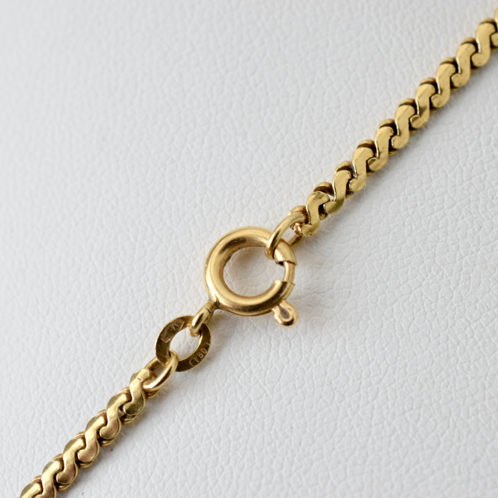 Modern Italian 18ct Yellow Gold Serpentine Chain - Arezzo - 14 Grams