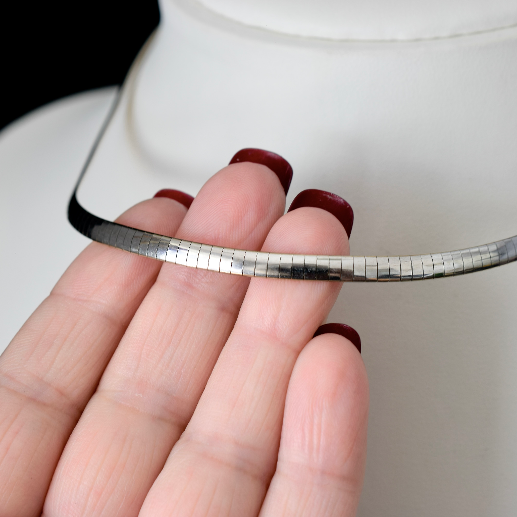 Modern 9ct Yellow And White Gold Reversible Omega Chain - 17.6 Grams