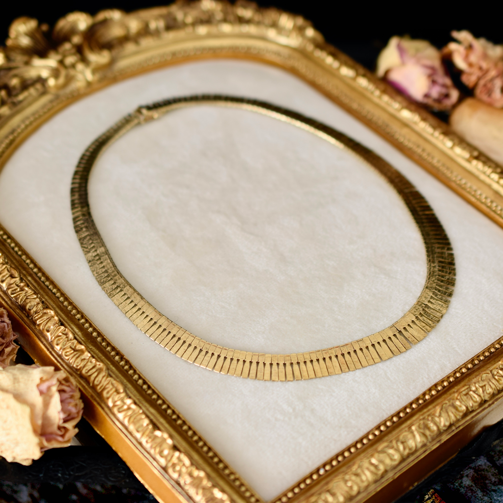 Vintage/Modern 9ct Yellow Gold ‘Cleopatra’ Style Necklace - 24 Grams