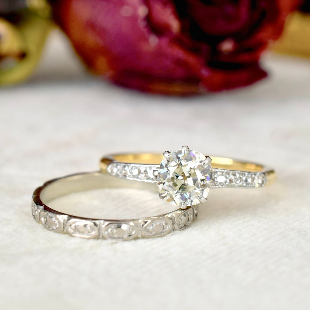 Vintage Art Deco Era 18ct Yellow Gold 1.05ct Solitaire Diamond Ring Independent Valuation $10,000 AUD