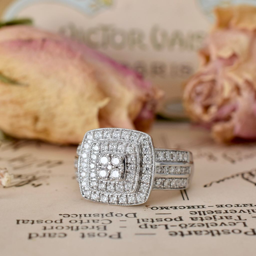 Modern 14ct White Gold 1.00ct Diamond Ring Independent Valuation Included In Purchase For $5200 AUD