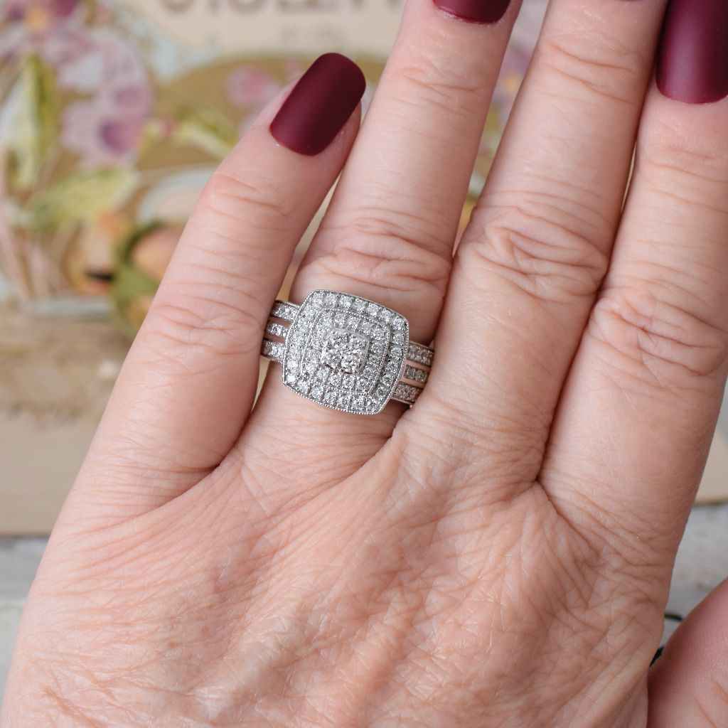 Modern 14ct White Gold 1.00ct Diamond Ring Independent Valuation Included In Purchase For $5200 AUD