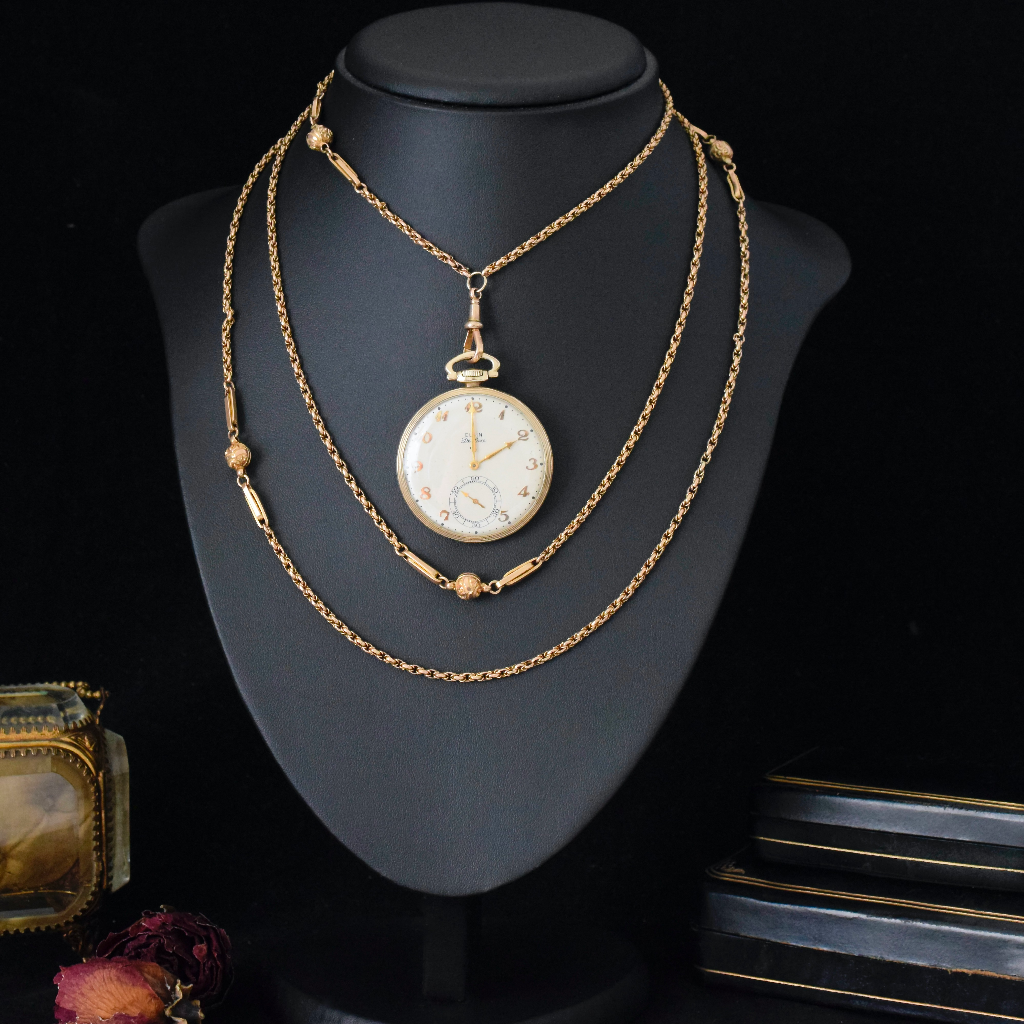 Vintage ‘Elgin’ 10k Gold Filled ‘De Luxe’ Open Face Pocket Watch Circa 1940’s