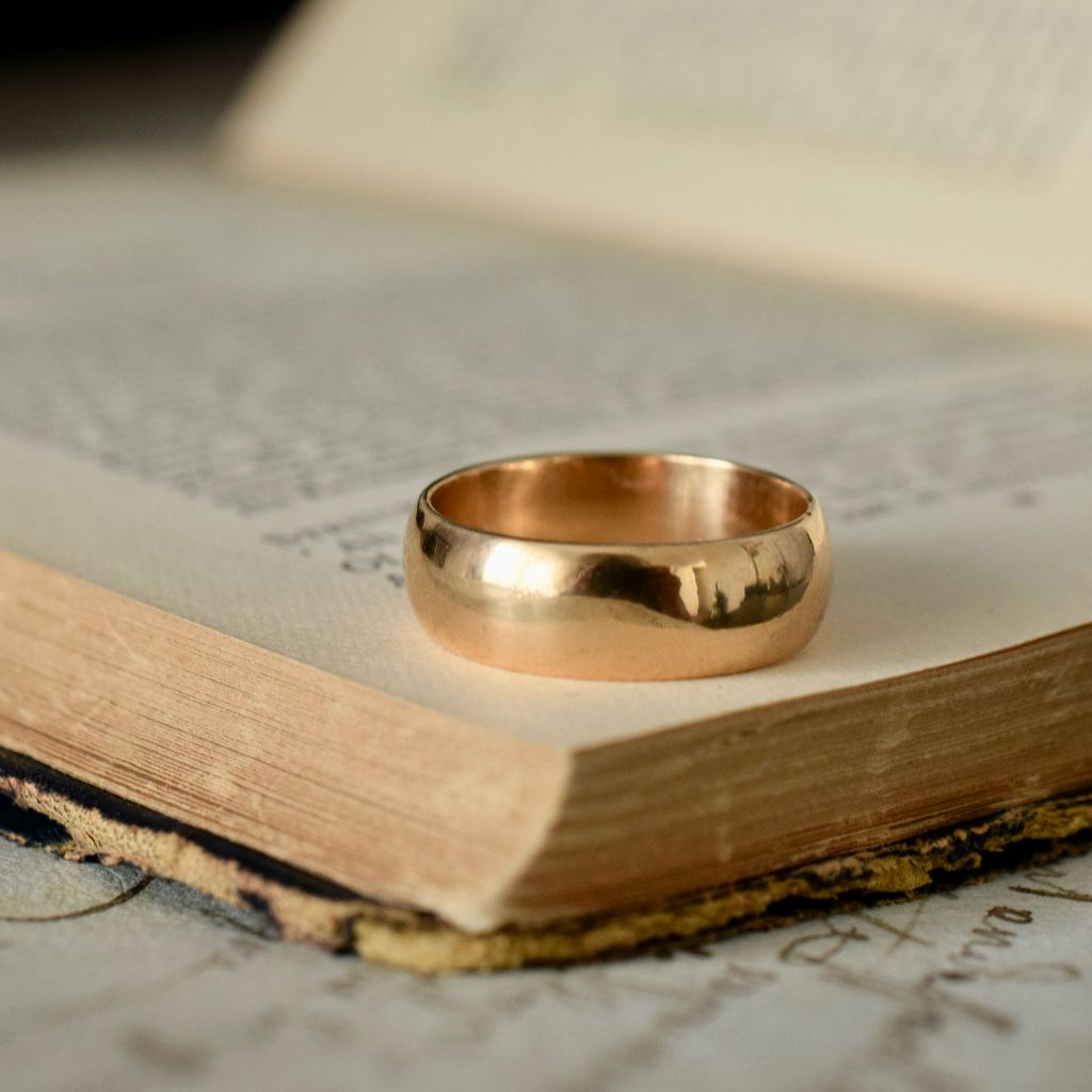 Antique Australian 18ct Yellow Gold Wide Gold Wedder/Band Circa 1935