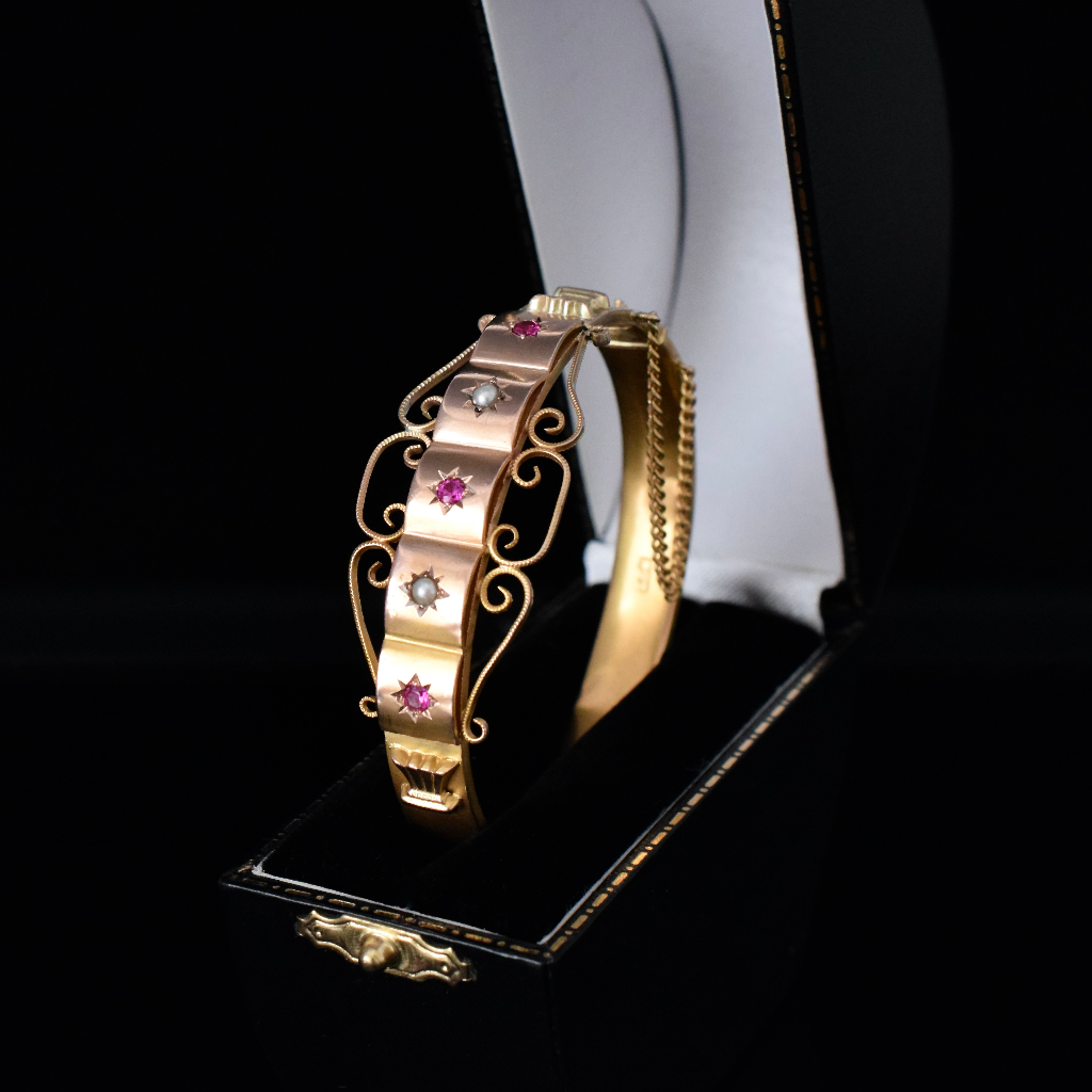 Antique Australian 9ct Rose Gold Bangle By Aronson & Co Circa 1910