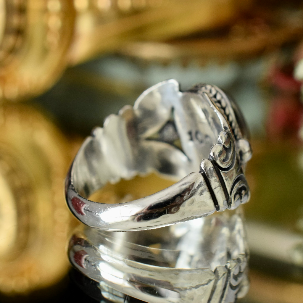 Antique/Vintage Arts & Crafts Sterling Silver And Moonstone Ring
