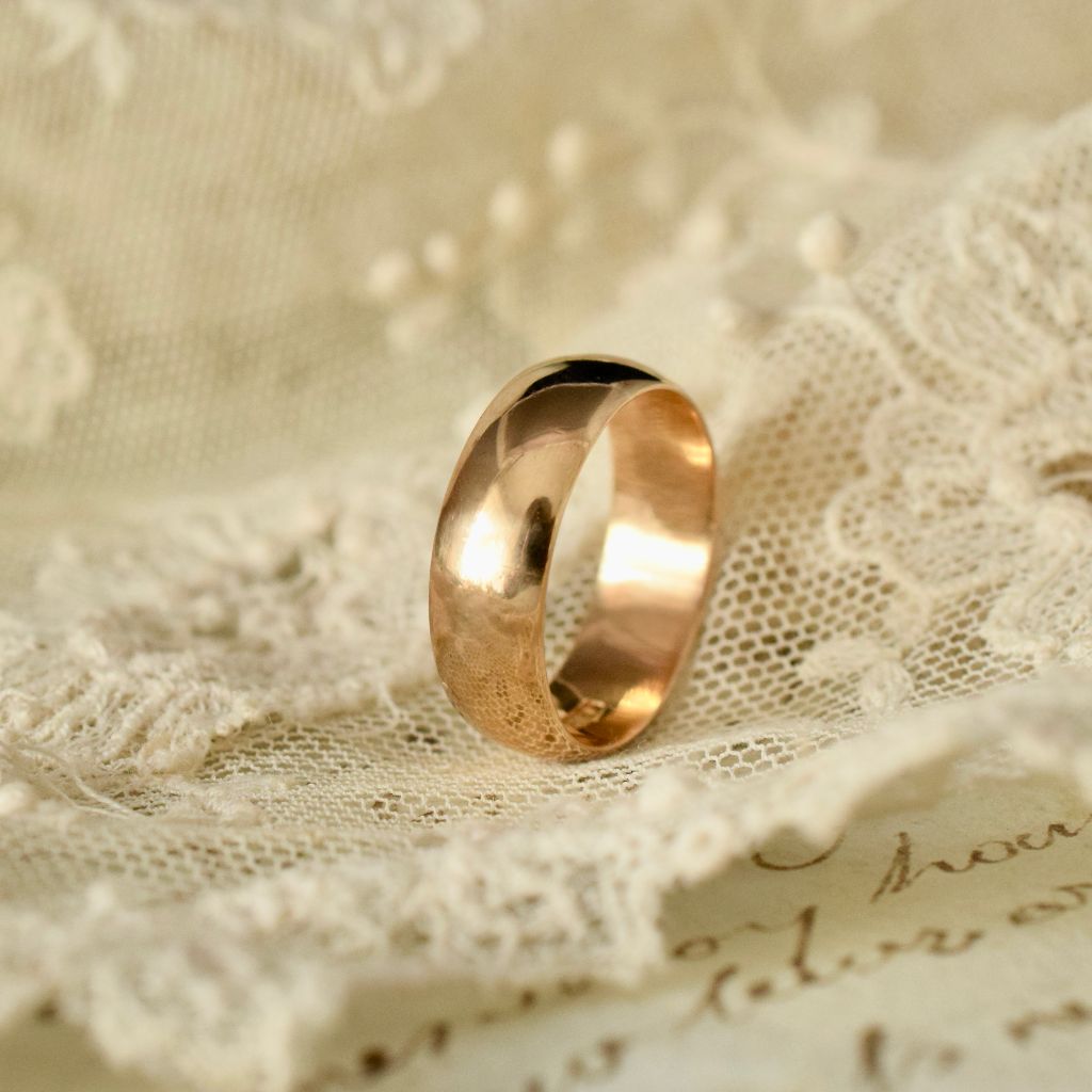 Antique Australian 18ct Yellow Gold Wide Gold Wedder/Band Circa 1935