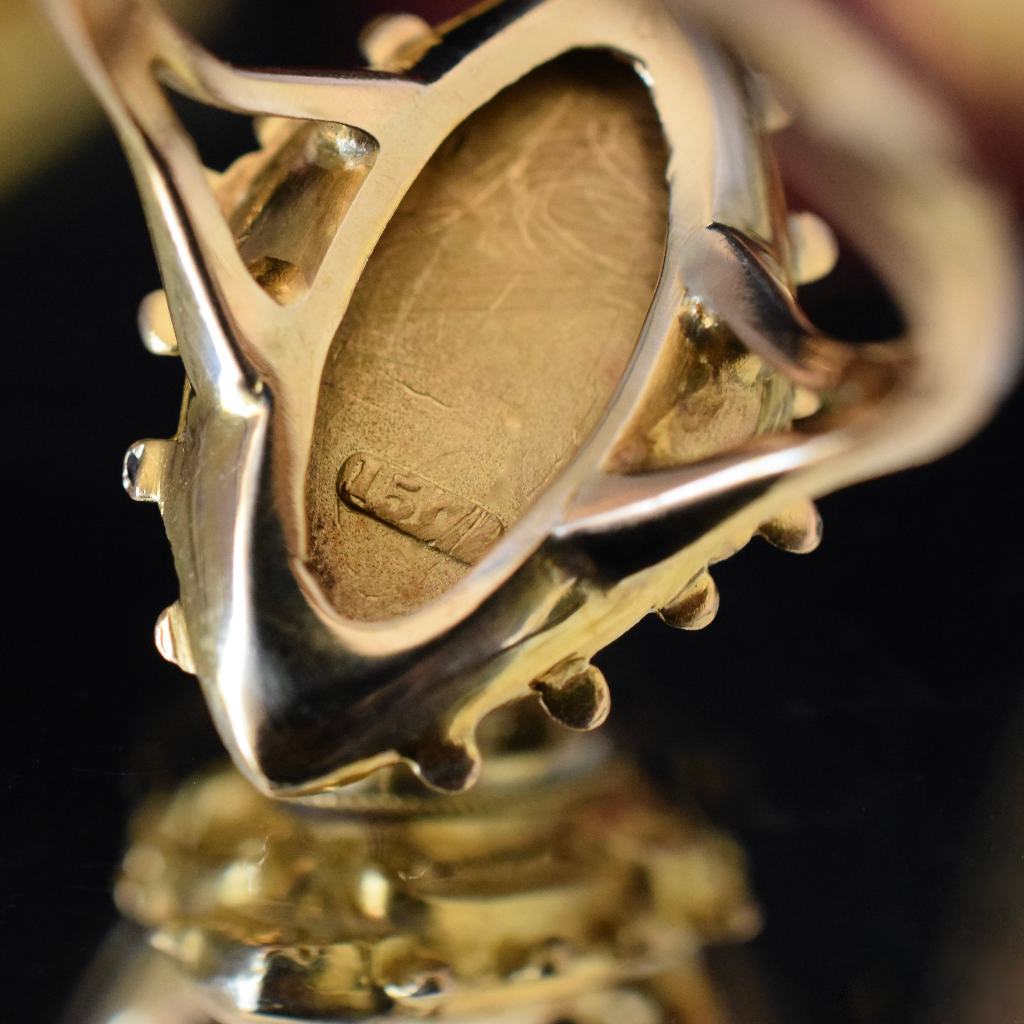 Antique Victorian 15ct Gold Etruscan Revival Starburst Ring Circa 1880