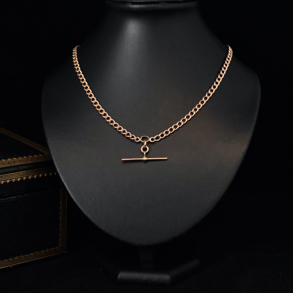 Antique Australian 9ct Rose Gold Double Albert Watch Chain Circa 1900 By George J. Jackson