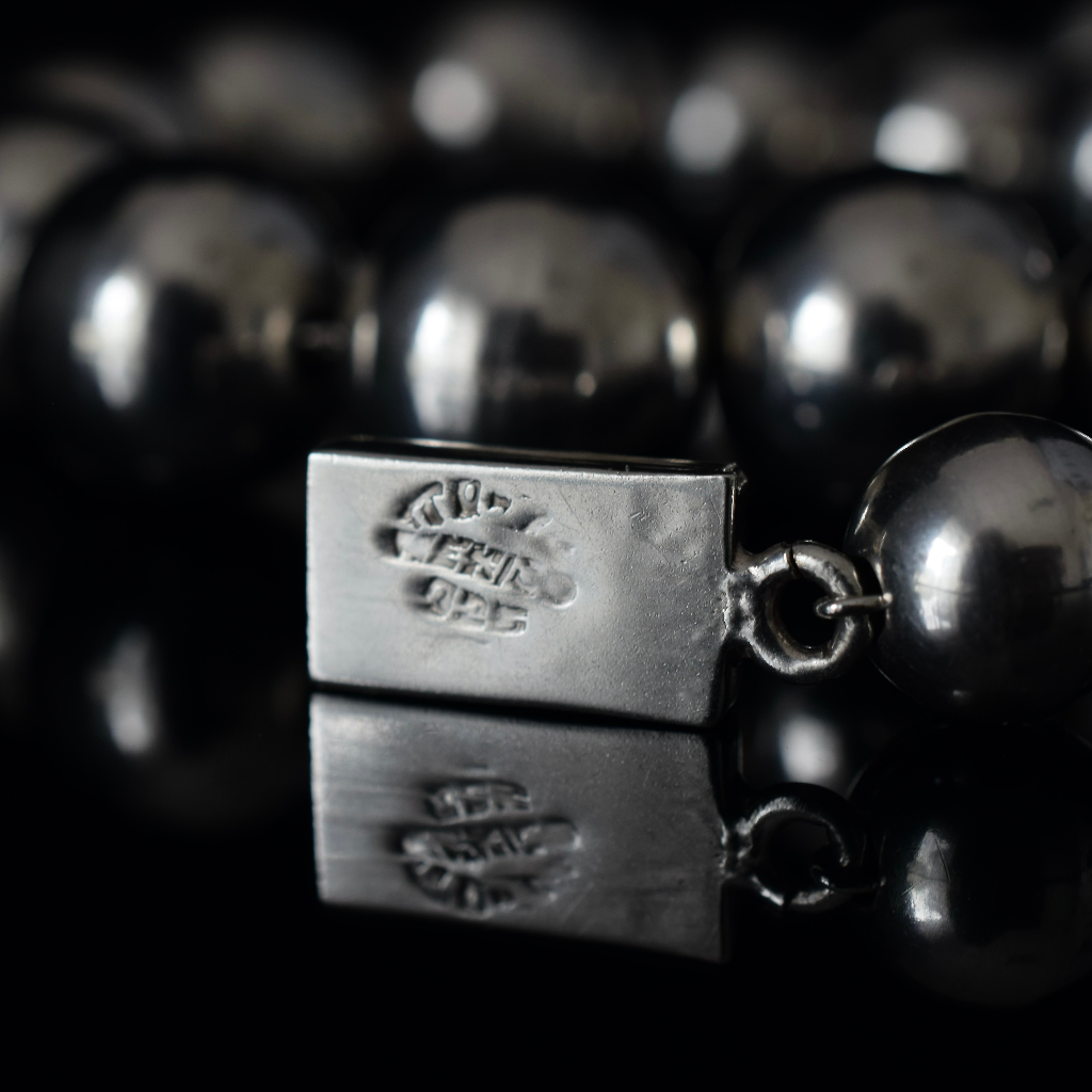 Vintage ‘Taxco’ Mexico Graduated Ball Necklace Circa 1980’s