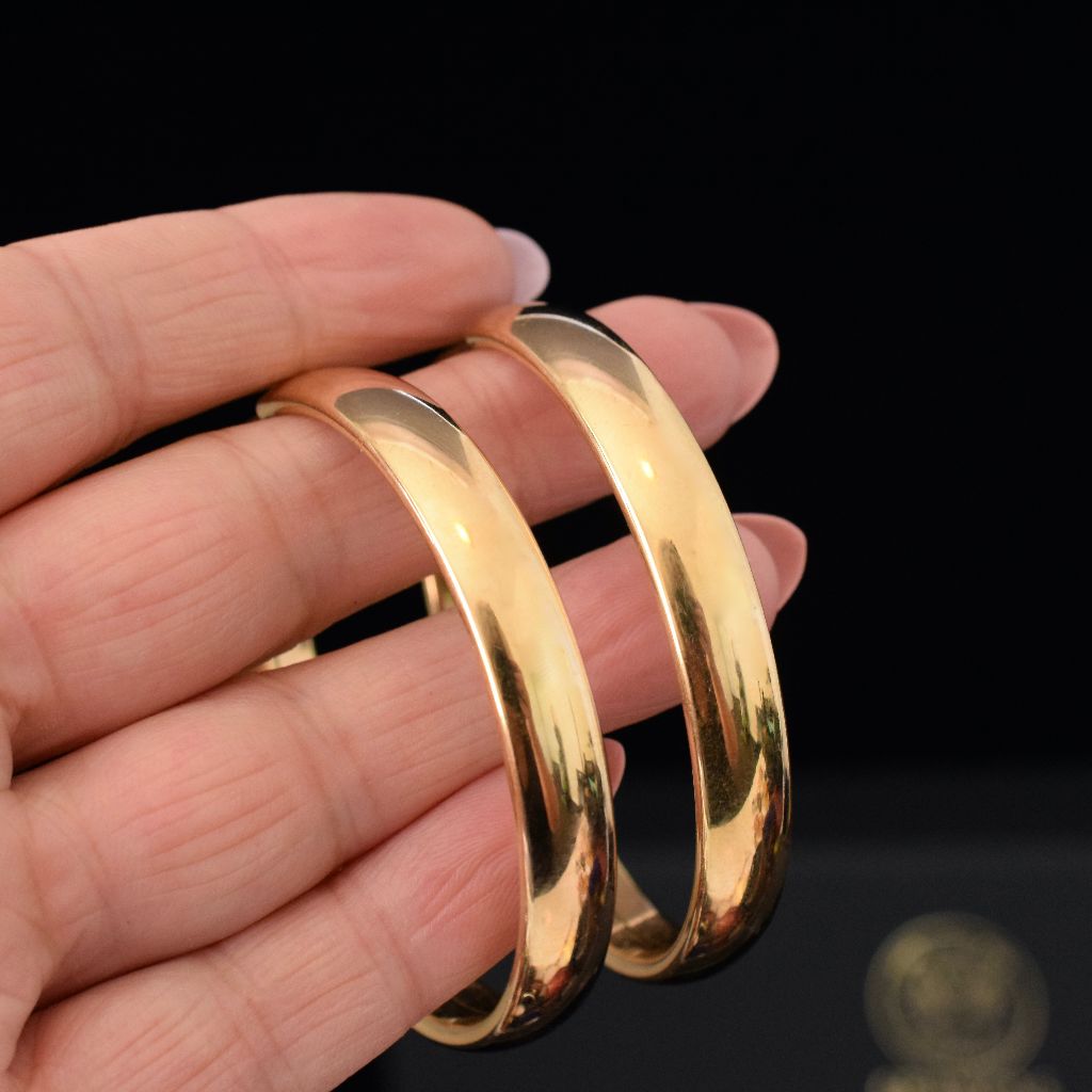 Modern 14ct Yellow Gold Hollow Large 5.5cm Hoop Earrings