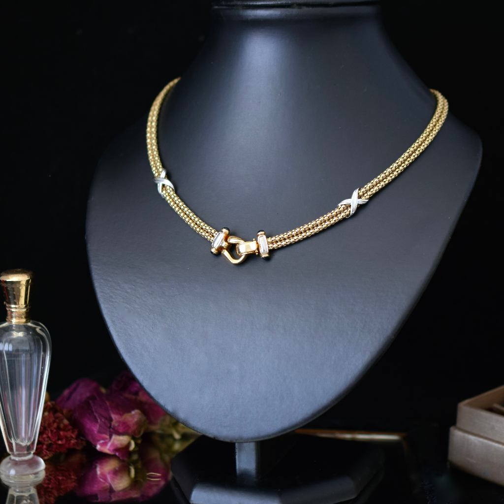 Modern 14ct Yellow And White Gold Italian Chain