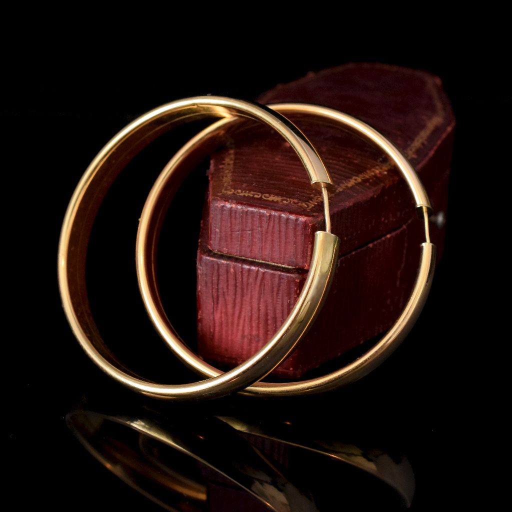 Modern 14ct Yellow Gold Hollow Large 5.5cm Hoop Earrings