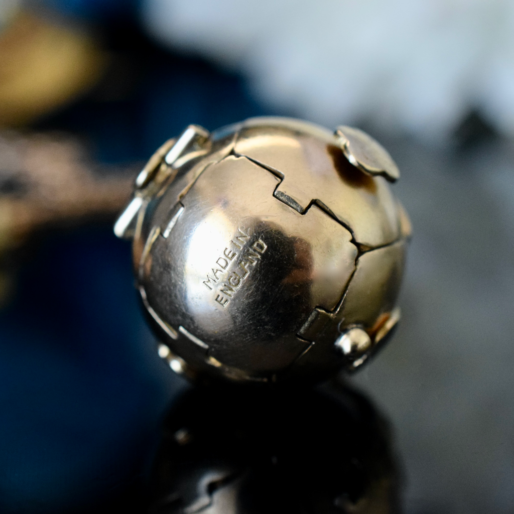 Antique British Masonic Orb Pendant 9ct Yellow Gold and Silver 12.9 Grams