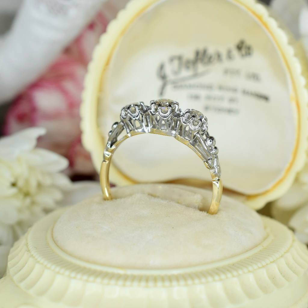 Vintage 18ct Palladium/Platinum Diamond Trilogy Ring Circa 1940’s Independent Valuation Included In Purchase For $6,500 AUD