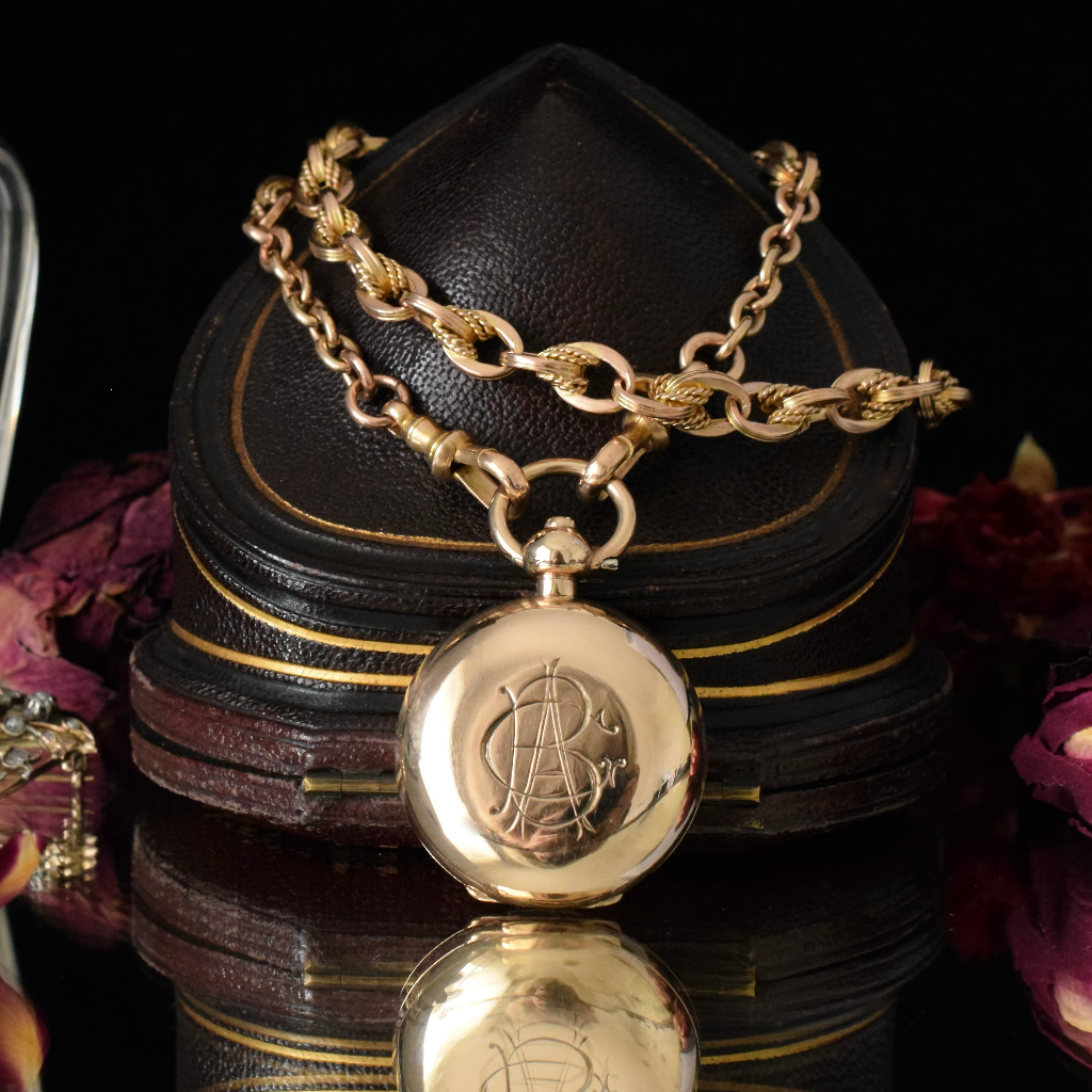 Edwardian Gold Cased Sovereign Case Made in England by Dennison Watch Case Co Circa 1910