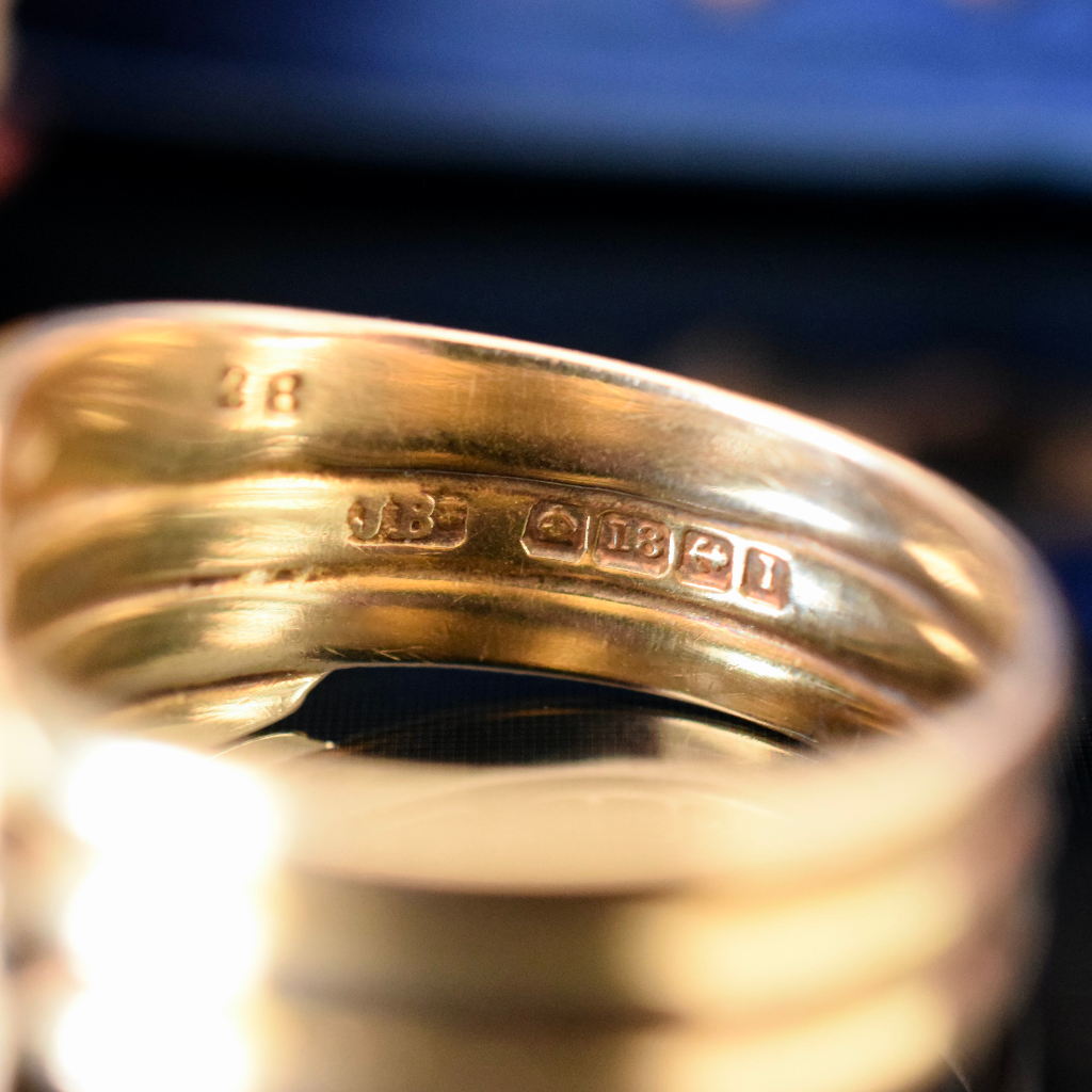 Antique Edwardian 18ct Yellow Gold And Diamond Snake Ring - Birmingham 1910