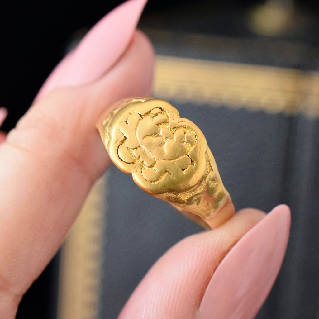 Antique High Carat ‘Ancient Ruyi Symbol’ Signet Ring - 22ct And 18ct
