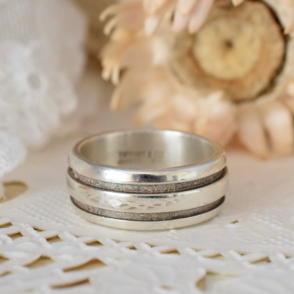 Original Tiffany & Co. Sterling Silver ‘Grooved’ Ring 1995