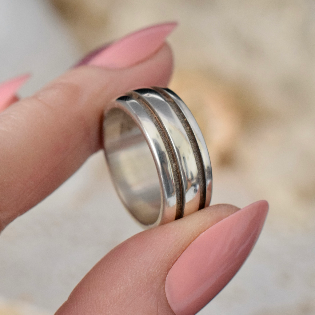 Original Tiffany & Co. Sterling Silver ‘Grooved’ Ring 1995