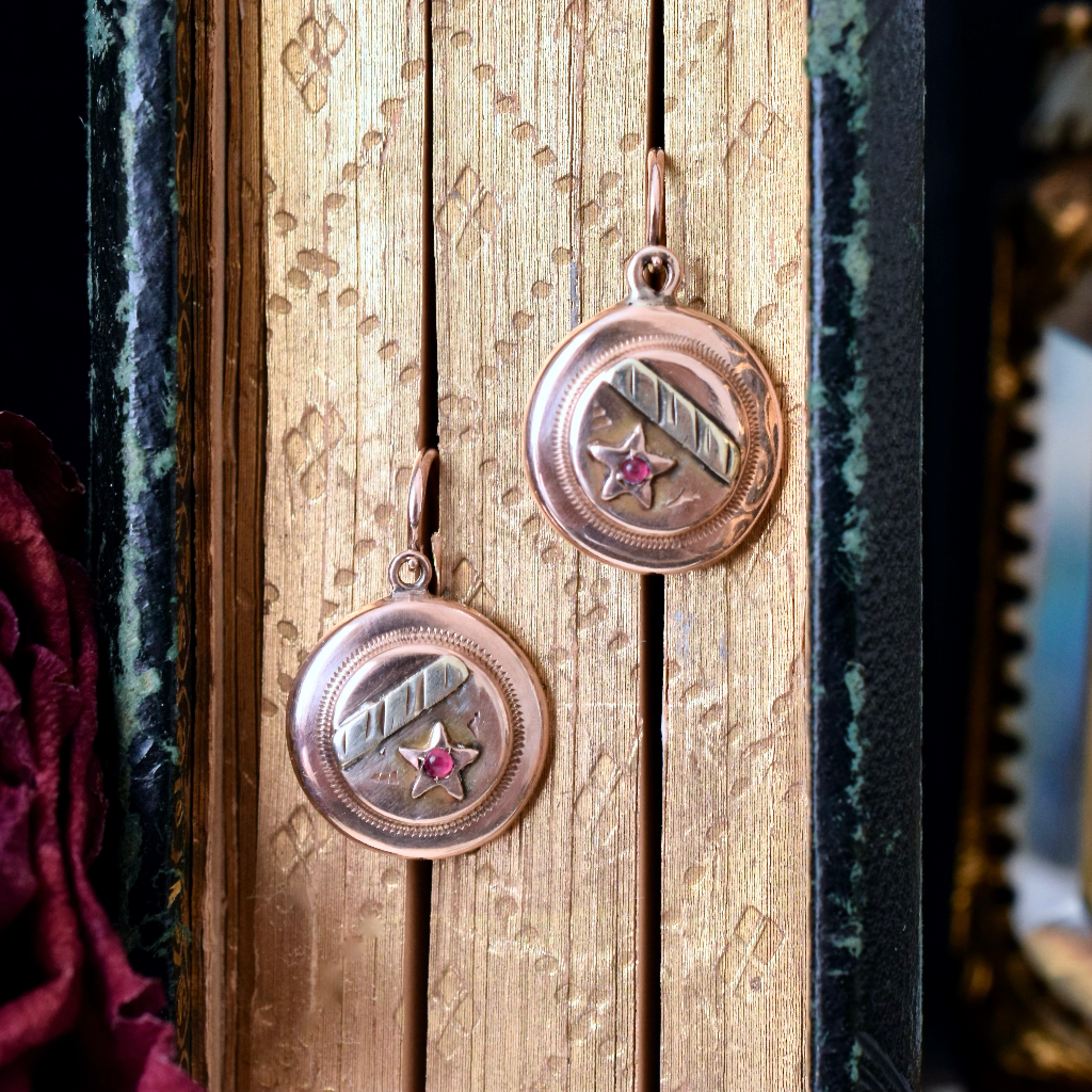 Vintage 14ct Rose Gold ‘Dormeuse’ Lever Back Earrings